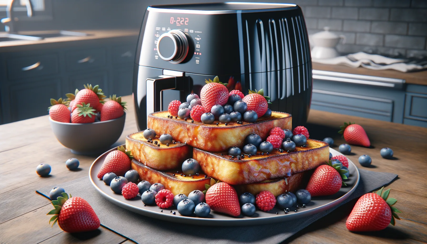 Airfryer French Toast mit Beeren