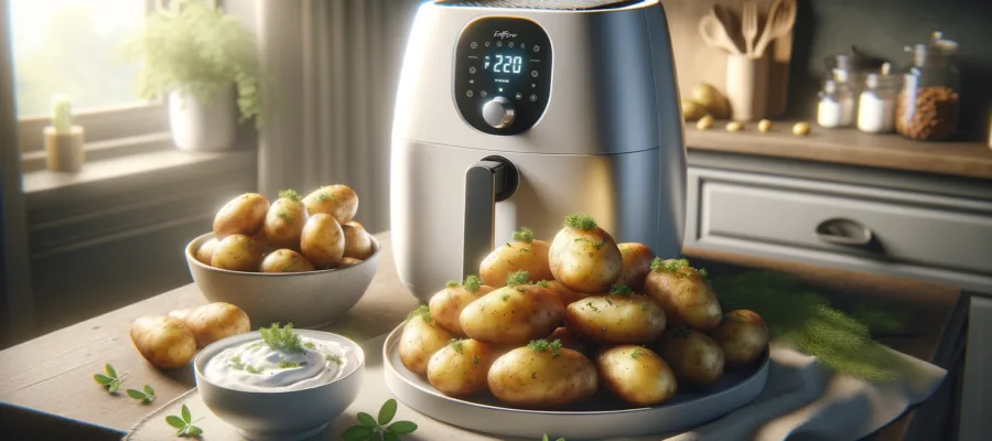 Airfryer Ofenkartoffeln mit Kraeuterquark