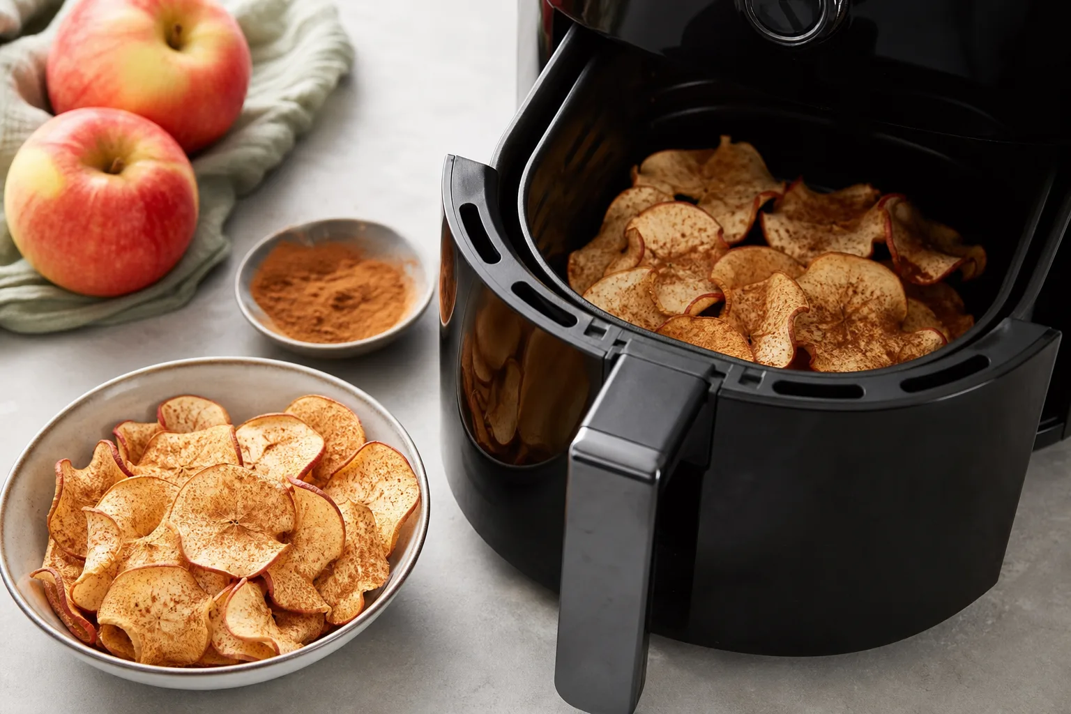 Airfryer Apfelchips mit Zimt